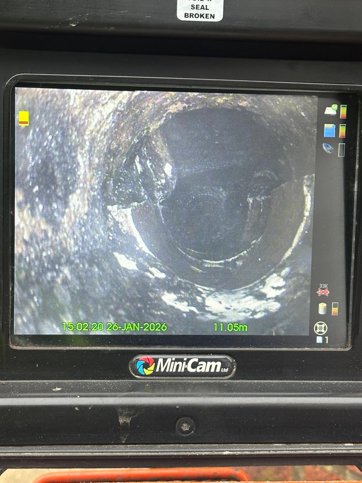 Blocked sewage pipe