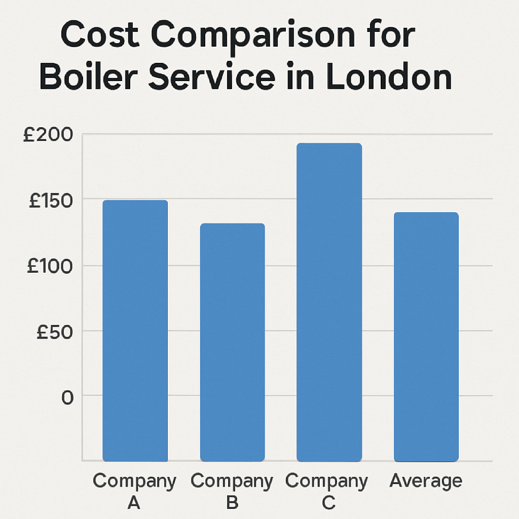 Cost comparison chart for boiler service in London